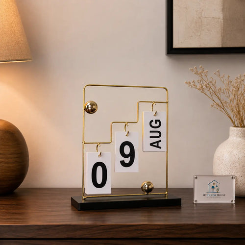 Elegant gold desk calendar for modern home decor